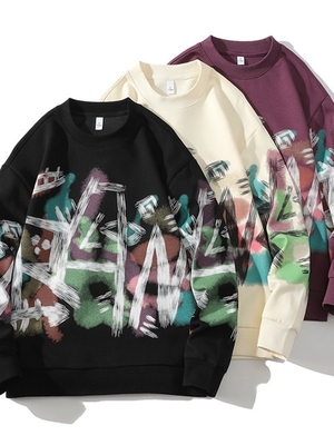 Beli Pakaian Pria Custom Oversized Sublimation Print Sweater Anti Kerutan online manufacture