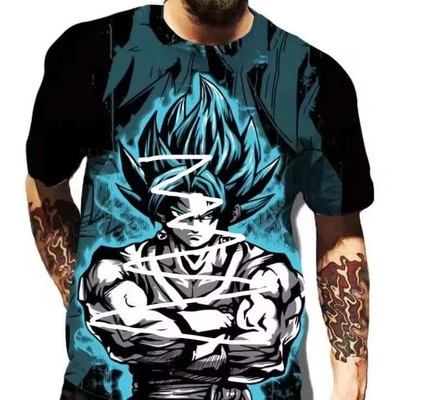 Beli Anime Goku Sublimasi T-shirt cetak lengan pendek pakaian berpola online manufacture
