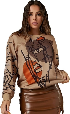 Beli BSCI Custom Graphic Sweaters Round Neck Long Sleeve Sweatshirt Warna Kontras online manufacture
