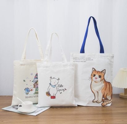 Beli Full Printing Cotton Canvas Bag Grocery Shopping Tote Bag Dengan Logo yang Disesuaikan online manufacture