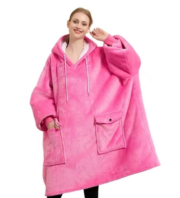 Beli Warna Soil Oversized Sherpa Hoodie Selimut Extra Long Hooded Selimut Casual online manufacture