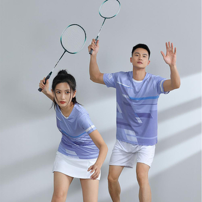 Beli Setelan Olahraga Wanita Dan Pria Setelan Latihan Badminton T-Shirt Cetakan Lengkap online manufacture