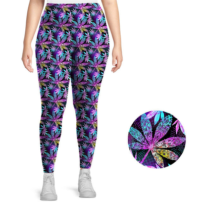 Beli Custom Print Pants Plus Size High Waist Gym Fitness Sport Wears Spandex Fabric Butter Soft Women Yoga Leggings untuk Latihan online manufacture