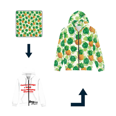 Street Wear Over Size Pria Sublimasi Hoodies Zipper Up Sweater