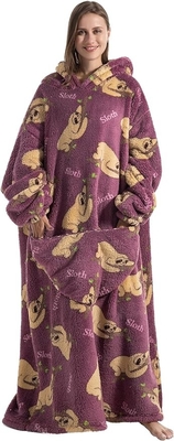 Bernafas Pakai Selimut Hoodie Panas Sherpa Hooded Selimut Sweatshirt