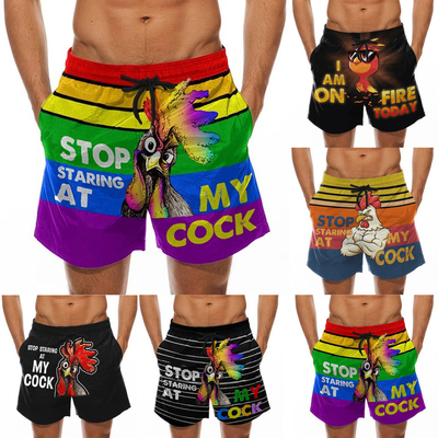 OEM Service Custom Printed Beach Pants Baju renang poliester cepat kering untuk pria
