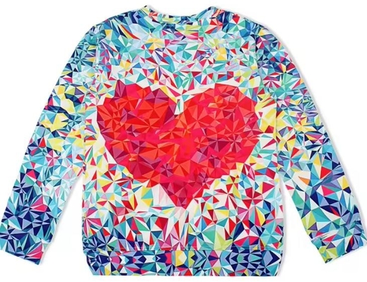 Desain Custom All Over Cetak Sweatshirt Sublimasi Remaja 100% Polyester Pullover