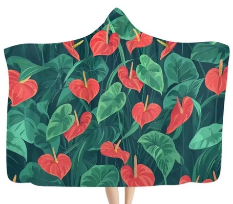Anthurium Hawaii Print Oversized Hooded Blankets