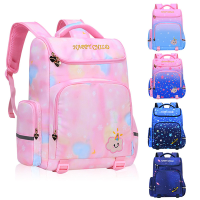Tas sekolah anak-anak Sky Star Gradient Sekolah Dasar Siswa Tas sekolah Perlindungan tulang belakang