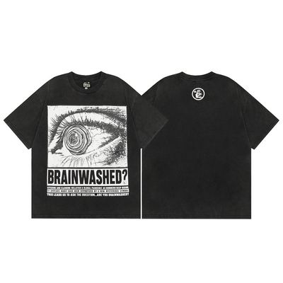 T-Shirt Grafis Pria Unisex Katun Oversized T-Shirt lengan pendek Vintage Street Casual T-Shirt Atas