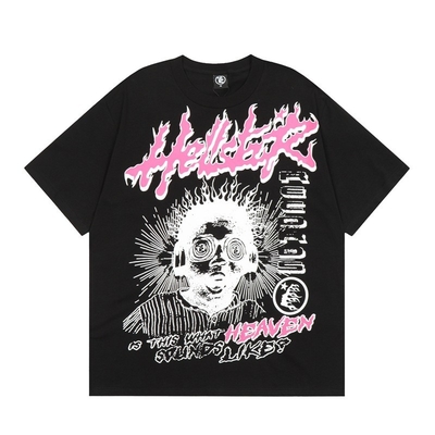 T-shirt berukuran besar Unisex Graffiti Knitt Print Casual T-shirt Streetwear Vintage Summer Tops T-shirt