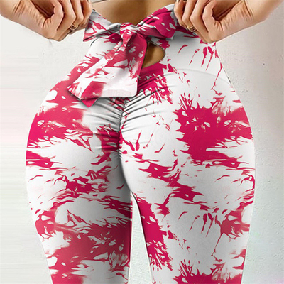 Grosir Wanita Kebugaran Leggings Pinggang Tinggi Leggings Cetak Olahraga Leggings Yoga tanpa jahitan Tie Dye Leggings