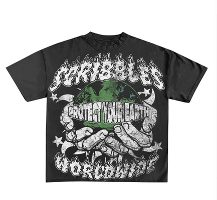 Hip Hop lengan pendek cetak T-Shirt Kaos Pria